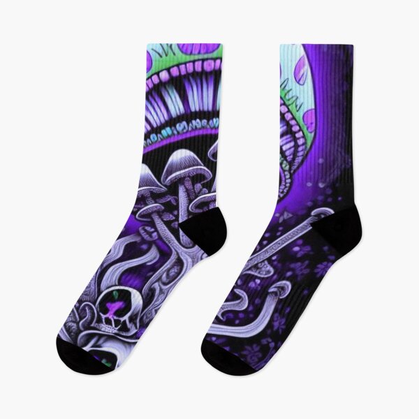 Item preview, Psychedelic Mushrooms & Skulls designed and sold by TheDarkWardrobe.