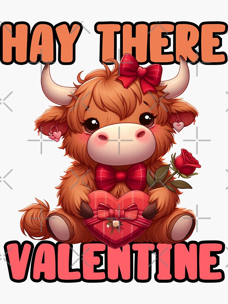 Furry Cow Valentine Decal
