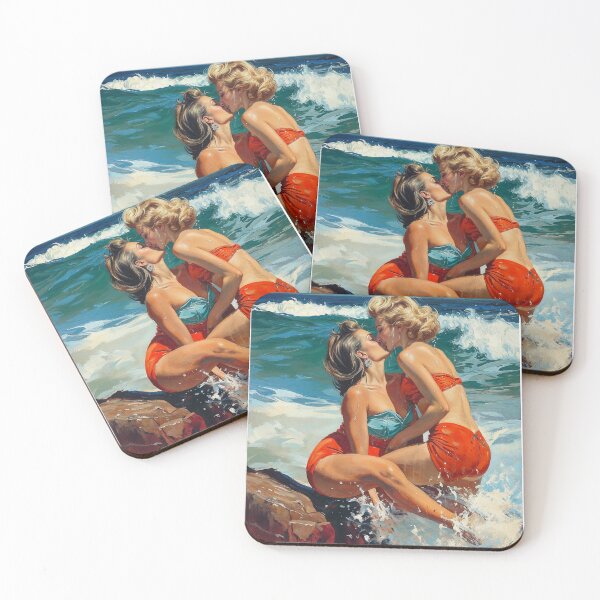 Item preview, Seaside Romance: Vintage Mature Lesbian Romance Art by the Waves designed and sold by Very Peculiar.