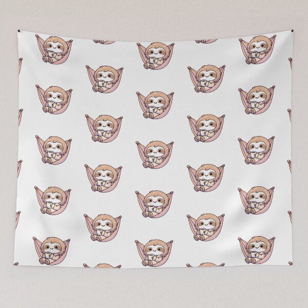 Item preview, Cozy Sloth in Hammock with Coffee  designed and sold by UmbrellaStudio1.