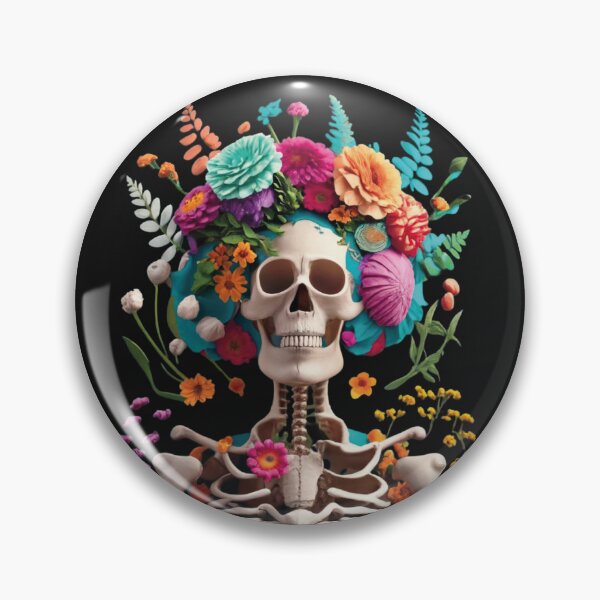 Item preview, Skeleton with floral wreath designed and sold by LuckyFamily.
