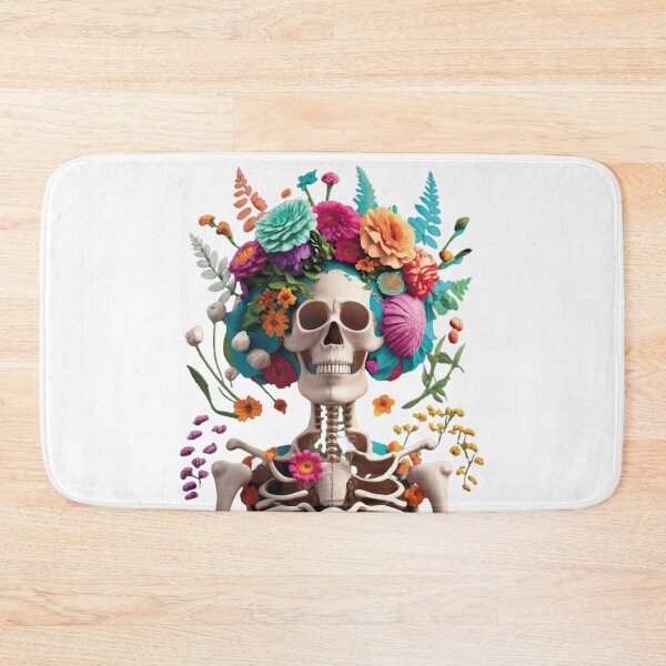 Item preview, Skeleton with floral wreath designed and sold by LuckyFamily.