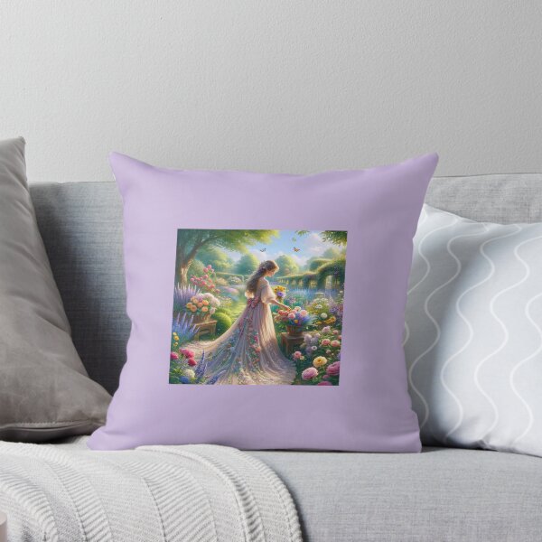 Item preview, whimsical girl in her beautiful garden designed and sold by RyleyShhn.