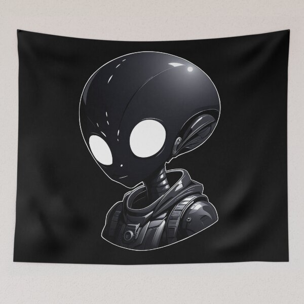 Item preview, black and white alien designed and sold by Renlexd.