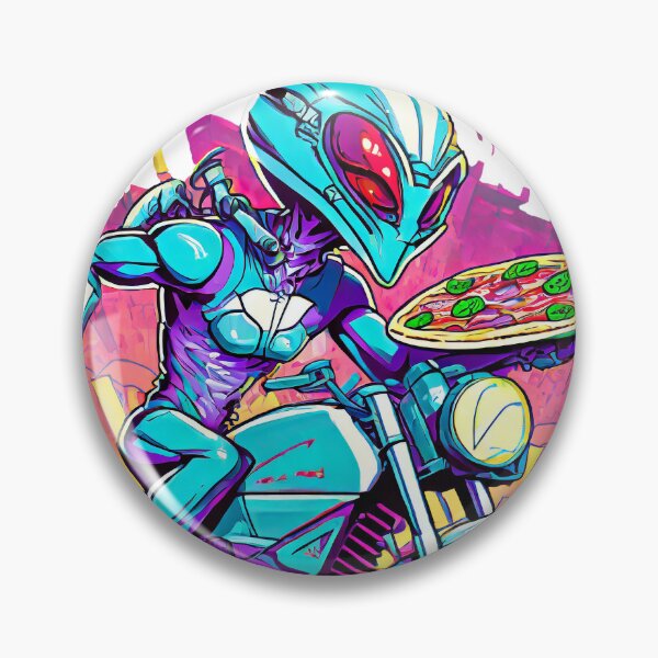 Item preview, Alien Pizza delivery on a Motorcycle designed and sold by BADESIGNZZ.