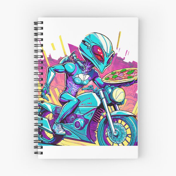 Item preview, Alien Pizza delivery on a Motorcycle designed and sold by BADESIGNZZ.