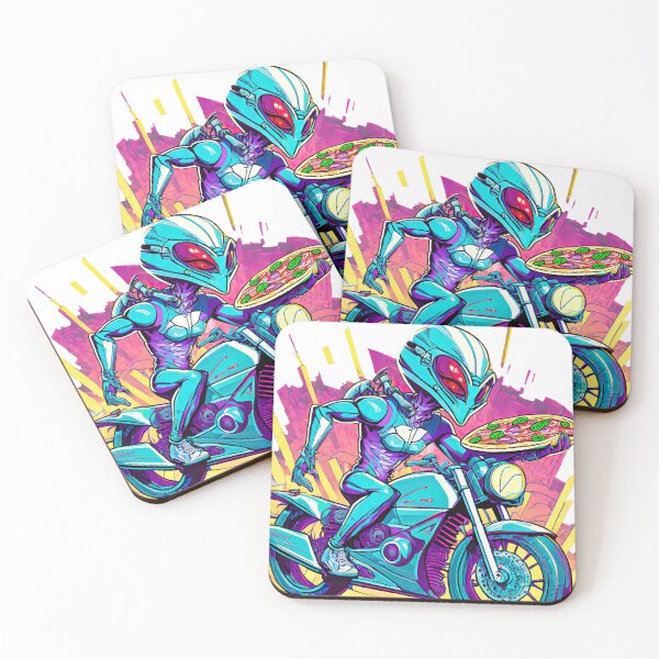 Item preview, Alien Pizza delivery on a Motorcycle designed and sold by BADESIGNZZ.