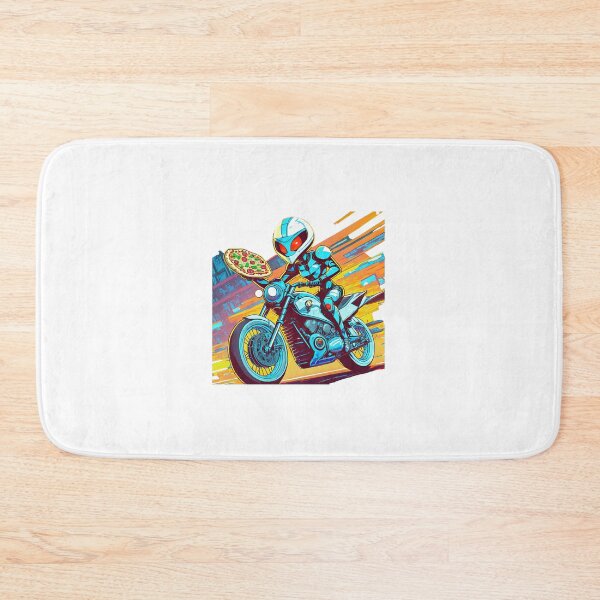 Item preview, Alien delivering Pizza on a Motorcycle designed and sold by BADESIGNZZ.