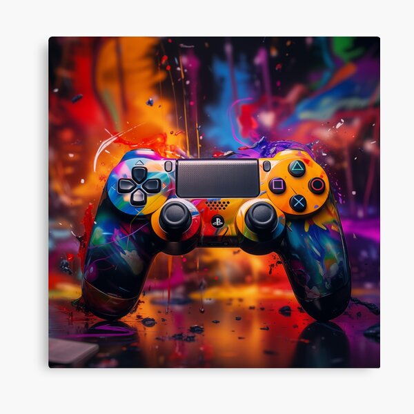 Vista previa del artículo con la obra «Controlador de PlayStation Graffiti», diseñado y vendido por Modern Graffiti Art.
