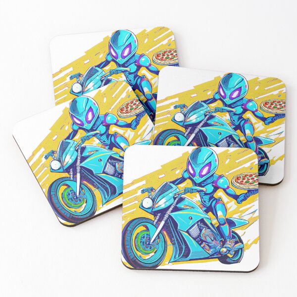 Item preview, Alien with Pizza on a Supersport designed and sold by BADESIGNZZ.
