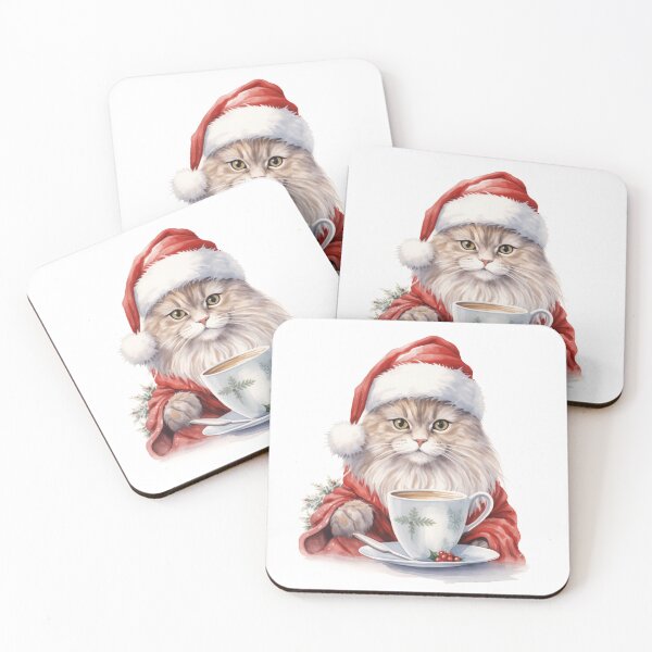 Item preview, Christmas cat and coffee designed and sold by GoodThings66.