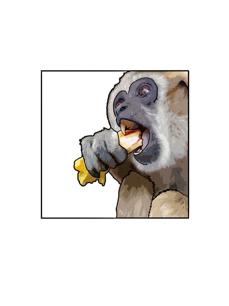 Aperçu 4 sur 4. Coque iPhone avec l'œuvre Square Snacking Gibbon créée et vendue par UnderbiteShop.