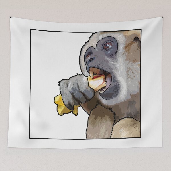 Item preview, Square Snacking Gibbon designed and sold by UnderbiteShop.