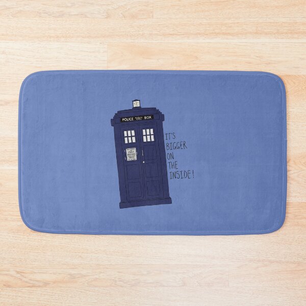 Item preview, "It's Bigger On The Inside!" Time Travel Police Box Quote Print Design  designed and sold by abldesign.