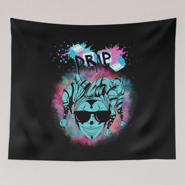 Item preview, Drip Jester with Shades, colorful splash (Sky blue, Pink) Drip/Splash Art designed and sold by JpJr.