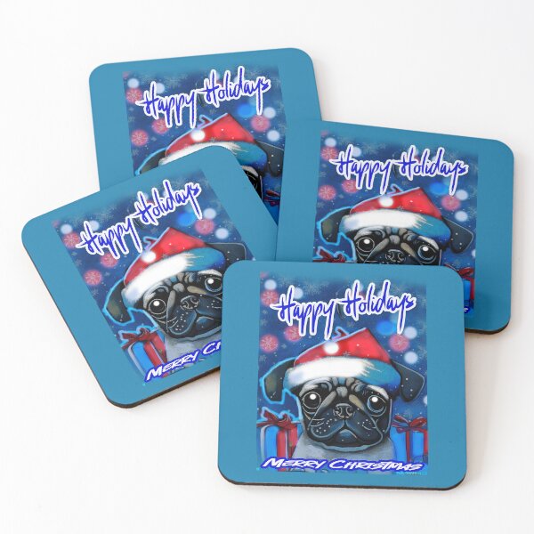 Item preview, Pug HAPPY HOLIDAYS 123 MERRY CHRISTMAS  designed and sold by RedBluffTraders.