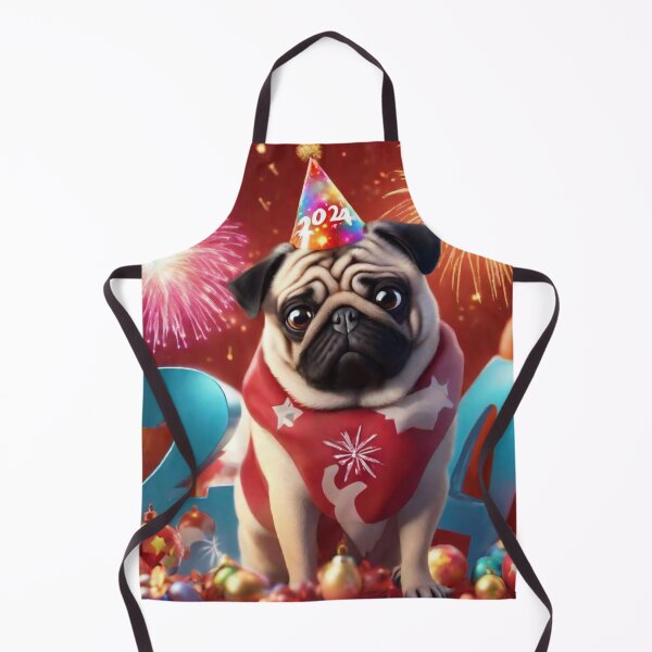 Item preview, Happy new year pug 2024 designed and sold by JLFInspArt.
