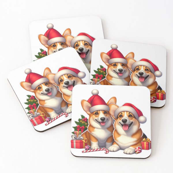 Item preview, Corgi Duo: Tongues Out, Christmas In designed and sold by EpicPaws.