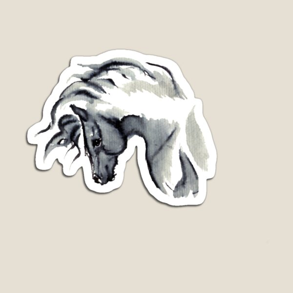 Gray Horse Watercolor Magnet