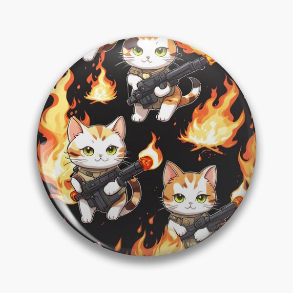 Item preview, Cute Cat Fires with a Flamethrower designed and sold by Simplybe1.