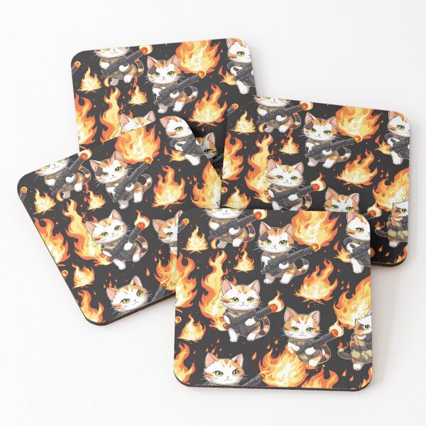 Item preview, Cute Cat Fires with a Flamethrower designed and sold by Simplybe1.
