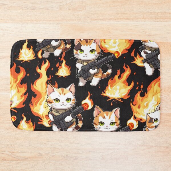Item preview, Cute Cat Fires with a Flamethrower designed and sold by Simplybe1.