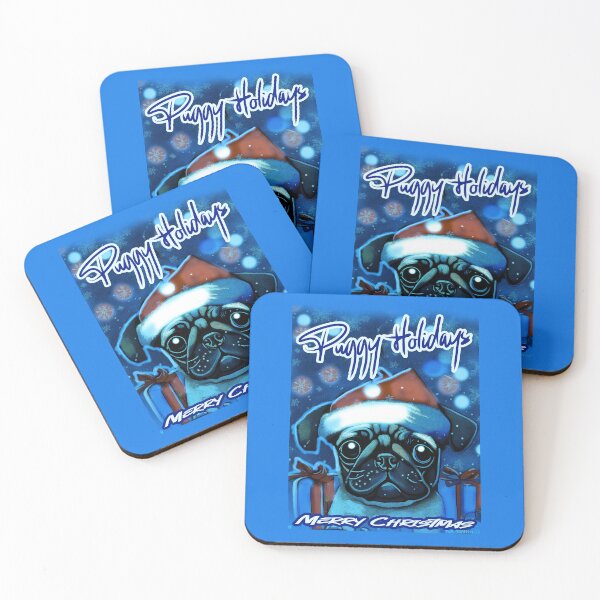 Item preview, Pug HAPPY HOLIDAYS 123 MERRY CHRISTMAS PUGGY HOLIDAYS designed and sold by RedBluffTraders.