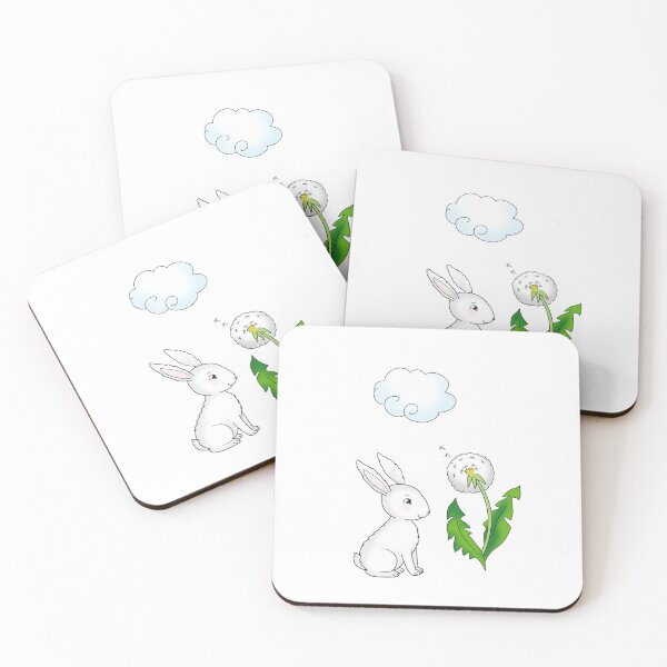 Item preview, white hare, cloud and dandelion designed and sold by sonaadalian.