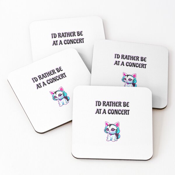Item preview, Id Rather Be At A Concert - cat with headphones   designed and sold by Inspirationmotivation.