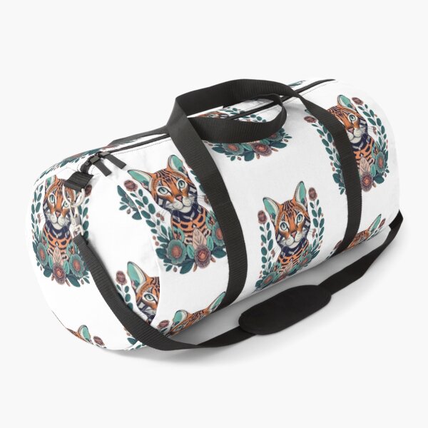 Item preview, Retro Bengal Cat Floral Wild Flowers designed and sold by ArtFromBeyond.