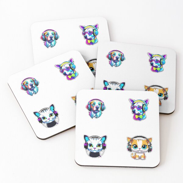 Item preview, Cats and dogs with headphones pack bundle designed and sold by Inspirationmotivation.