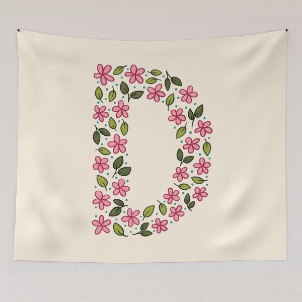 Aperçu de l'œuvre Lettre monogramme floral D créée et vendue par srsig designs.
