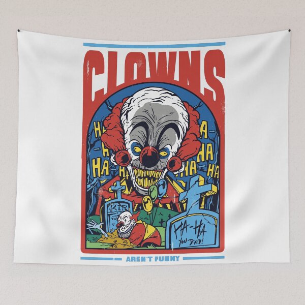 Item preview, Horror clowns no funny Horror Scary Halloween  designed and sold by DrawHandArt.