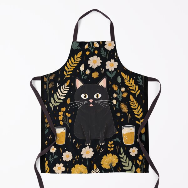 Item preview, Black Cat and Beer Floral Pattern designed and sold by OriginalBeerCat.
