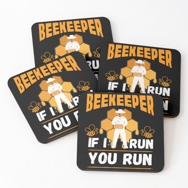 Item preview, funny  Beekeeper t If I Run You Run , retro Beekeeper Gift designed and sold by Micro-dose.