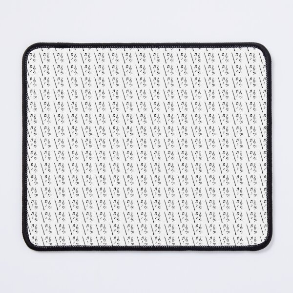 Item preview, Oboe, eighth notes, and bass and treble clefs in a tiny geometric repeated tiled design designed and sold by ElegantTeaTime.