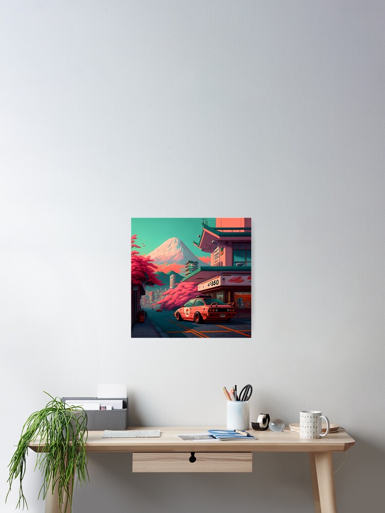Aperçu 2 sur 3. Poster avec l'œuvre Car in Japan créée et vendue par after5.