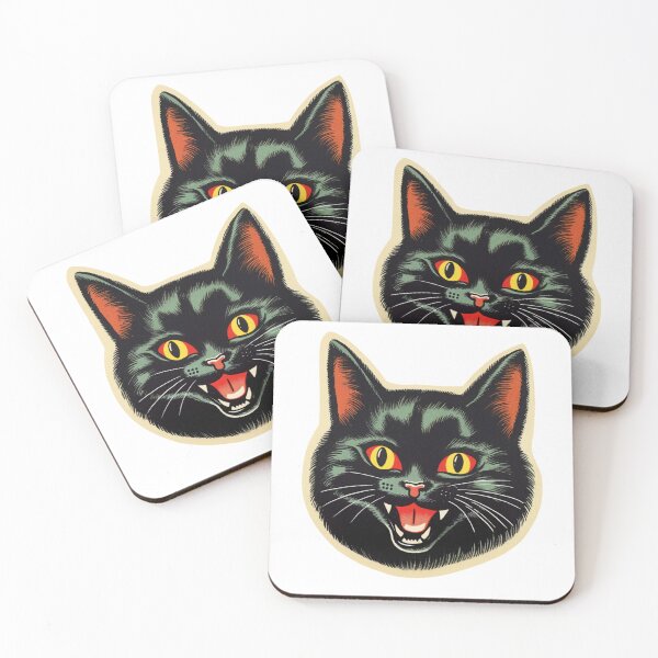 Item preview, Vintage Kitsch Lucky Black Creepy Cat  designed and sold by KitschNCountry.