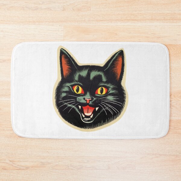Item preview, Vintage Kitsch Lucky Black Creepy Cat  designed and sold by KitschNCountry.