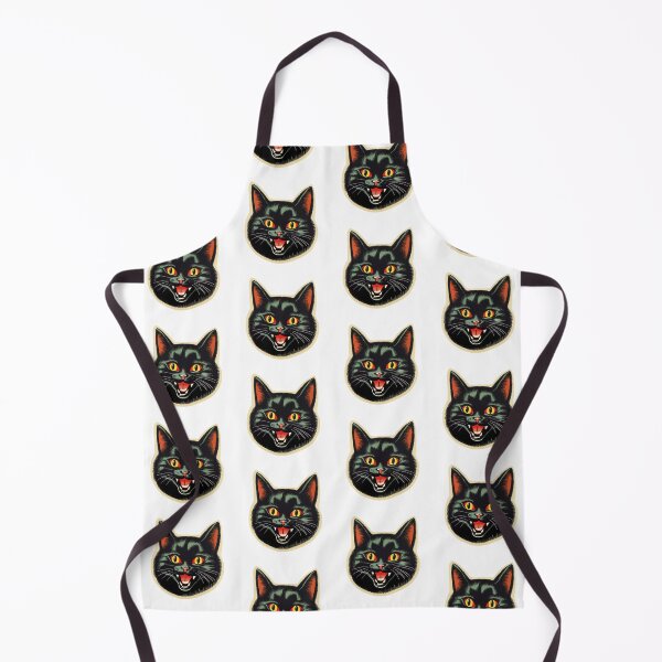 Aperçu de l'œuvre chat effrayant noir chanceux kitsch vintage créée et vendue par KitschNCountry.