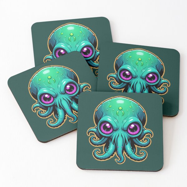 Item preview, Tiny Cthulhu Head with Purple Eyes designed and sold by TechnoWhimsy.