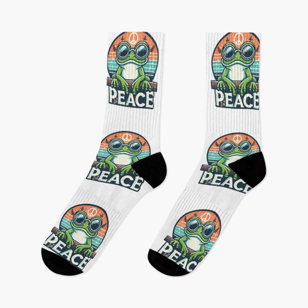 Item preview, Frog Peace Sign - Vintage Cute Frog  designed and sold by JessArty ⭐⭐⭐⭐⭐.