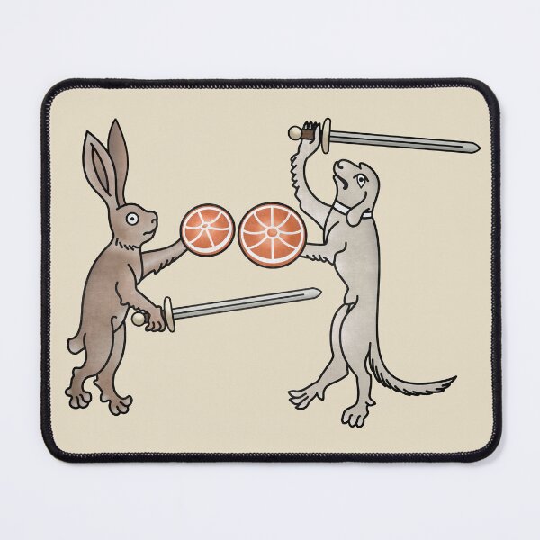Item preview, Medieval Marginalia Rabbit vs Dog designed and sold by MargiKnights.