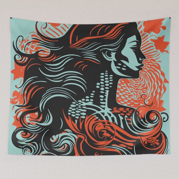 Item preview, Retro Mermaid designed and sold by Texterns.