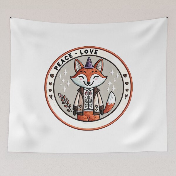 Item preview, Foxy Unicorn Magic Embroidery-Style Patch with Hearts designed and sold by #Adulting Central.