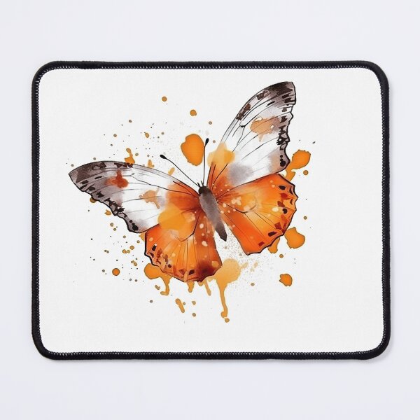 Item preview, Orange Butterfly With Splashes Of Watercolour designed and sold by PawPrintsCo.