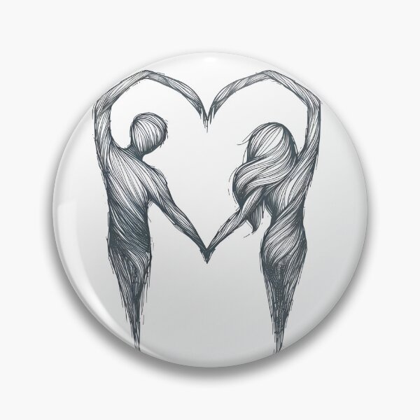 Item preview, Woman and Man Heart Line Art designed and sold by HcnDesigner.