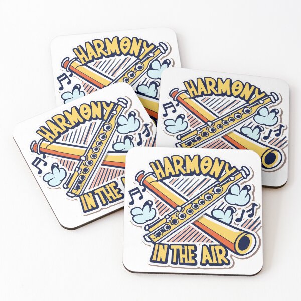 Item preview, Harmony in The Air - Flutes & Musical Staff designed and sold by NiftyWrx.