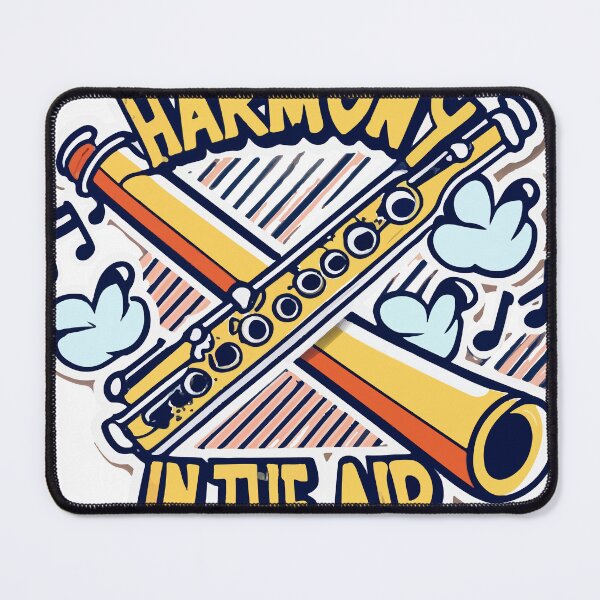 Item preview, Harmony in The Air - Flutes & Musical Staff designed and sold by NiftyWrx.