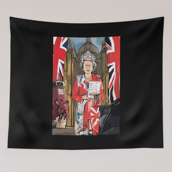 Item preview, Regal Embrace of Sovereign Legacy- Queen Elizabeth II and the Magna Carta Pop Art Dynamic Hues designed and sold by OlfactoART Studio.